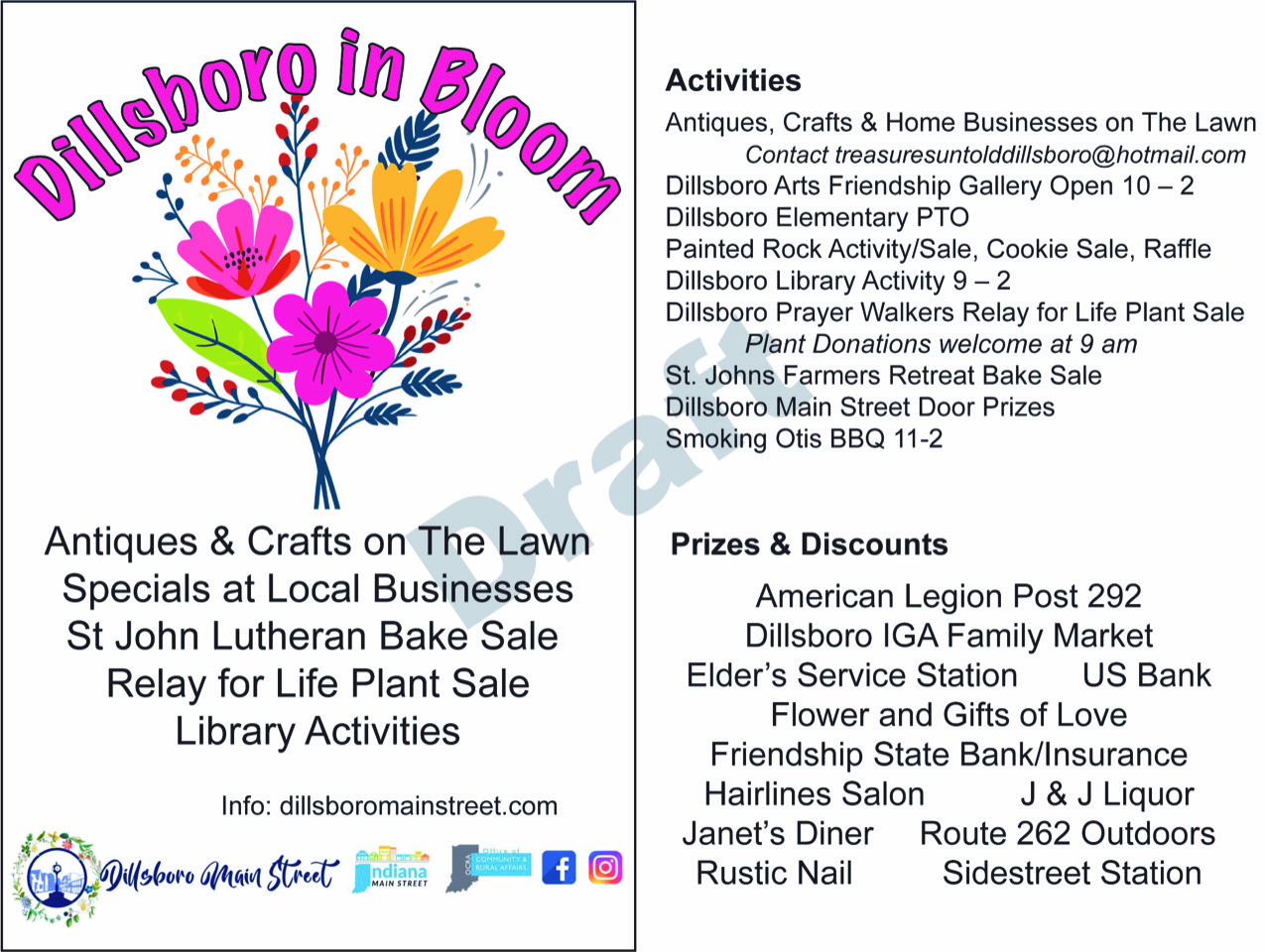 Dillsboro in Bloom activités